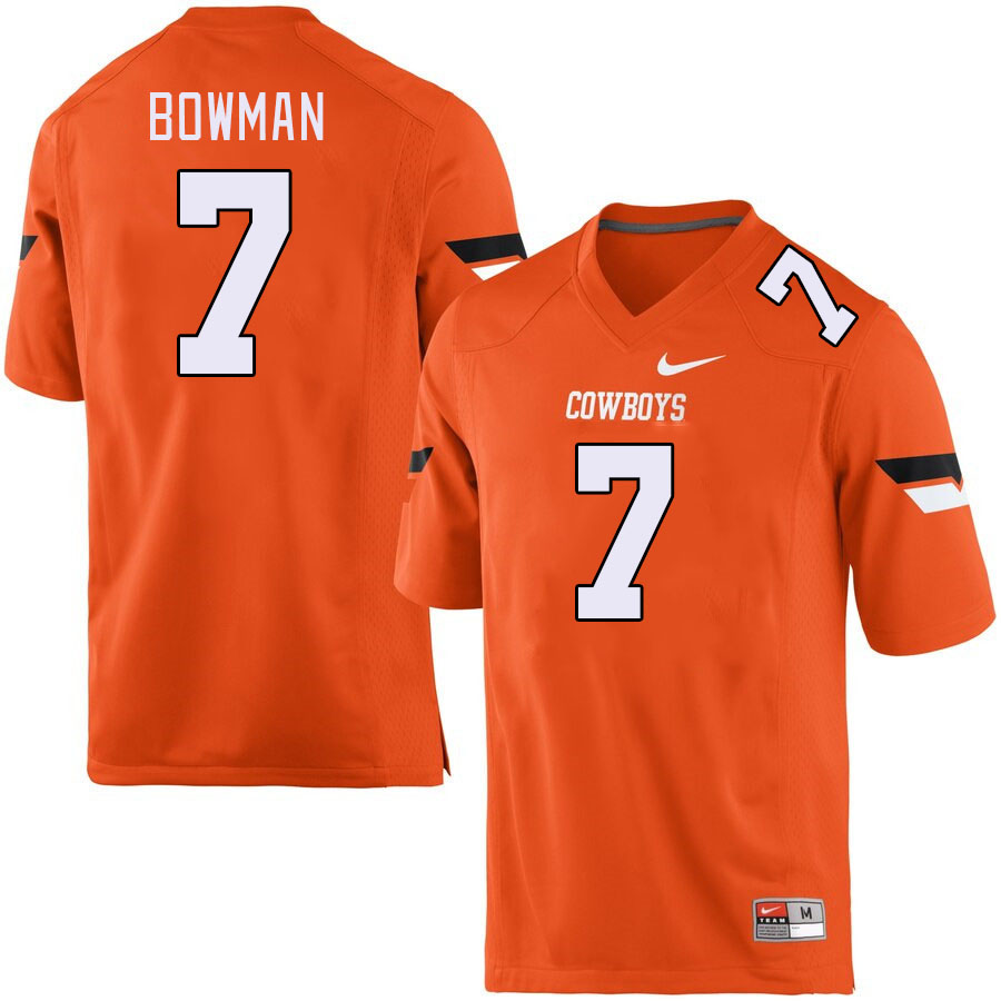 Men #7 Alan Bowman Oklahoma State Cowboys College Football Jerseys Stitched-Orange - Click Image to Close